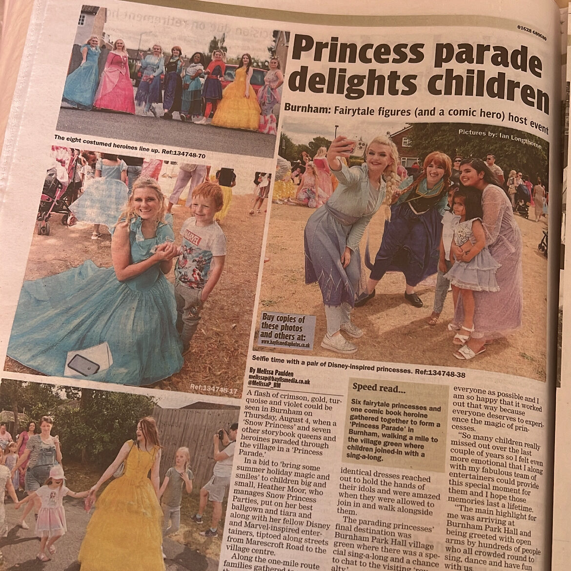 Newspaper article Burham Princess Parade