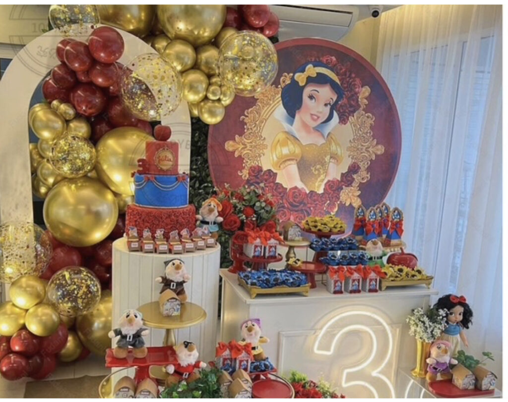 snow white backdrop princess party decoration