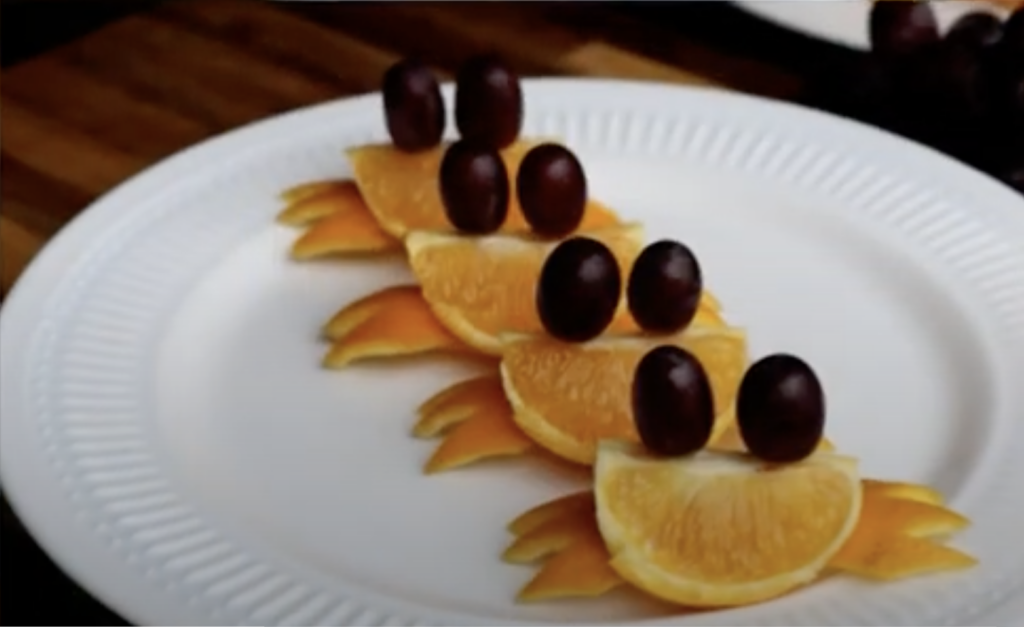 mermaid themed party fruit crabs