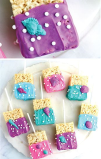 mermaid themed party rice krispies