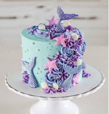 mermaid themed party cake